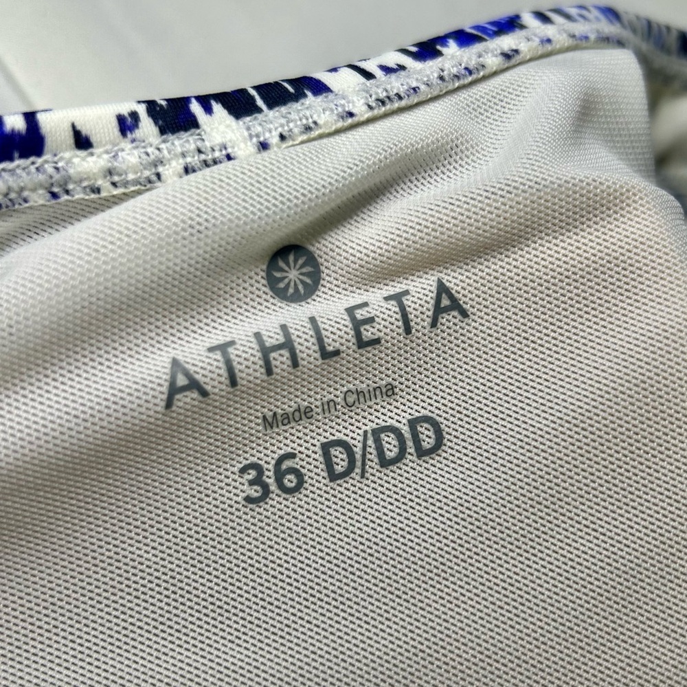 Athleta Blue & Black Halter Neck Tankini Top w/Built in Bra 36DD. - Picture 9 of 10